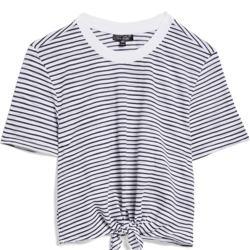 TopShop Striped Crop Top with A Tie US 2